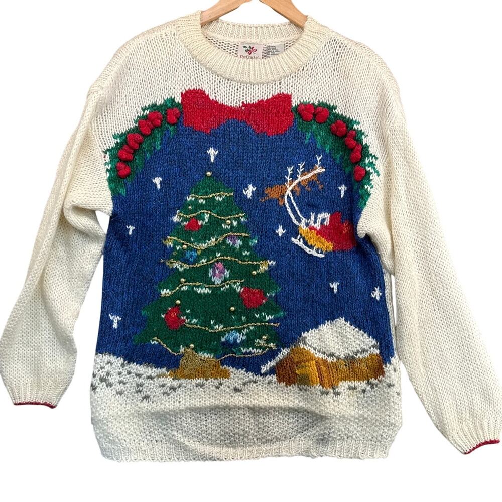 NutCracker Vintage Embellished Christmas Holiday Sweater Women Medium